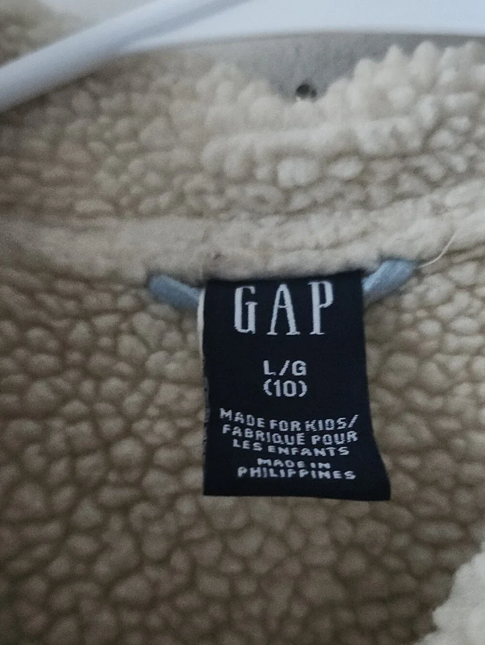 GAP Light Blue Sherpa-Trim Double-Breasted Peacoat
